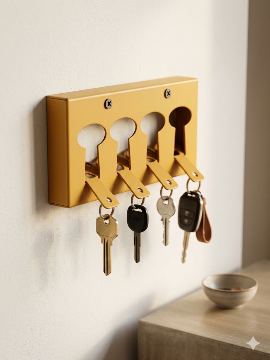 HYUNDAI Master Key Holder β Buy 1 Get 1 Free | 4 Hook Gold Wall Mount