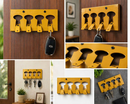 HYUNDAI Master Key Holder – Buy 1 Get 1 Free | 4 Hook Gold Wall Mount